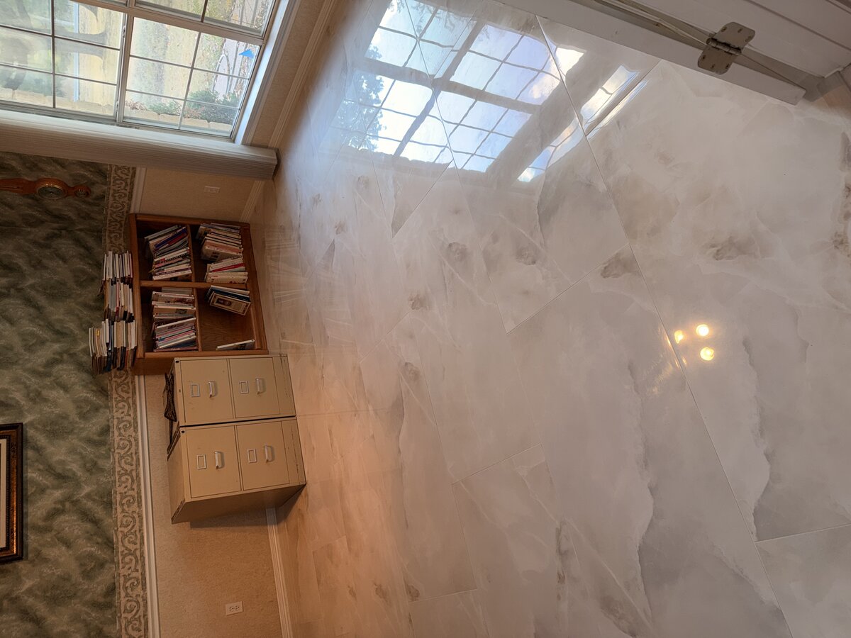 Large format tile installation